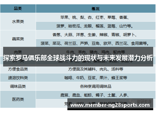 探索罗马俱乐部全球战斗力的现状与未来发展潜力分析