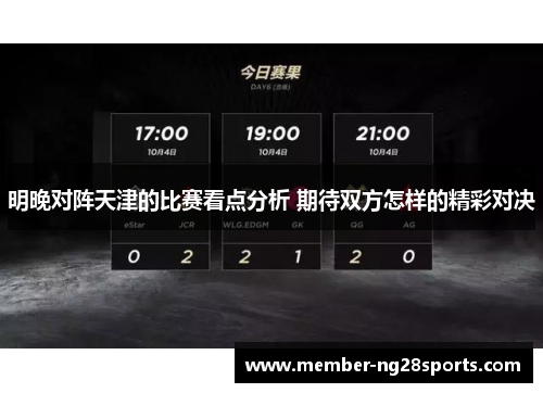 明晚对阵天津的比赛看点分析 期待双方怎样的精彩对决