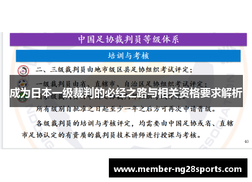 成为日本一级裁判的必经之路与相关资格要求解析